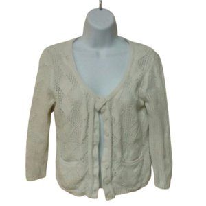 {Sparrow} Cream Diamond Pattern Knit Cardigan